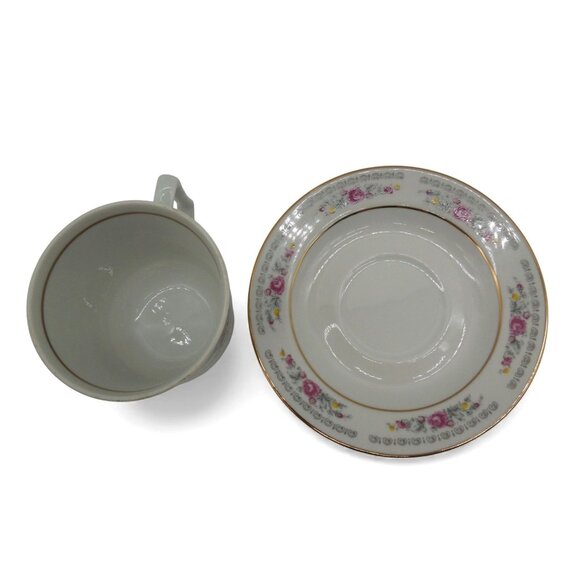 JLMENAU Graf Von Henneberg Floral Gold Trim Cup & Saucer Germany Vintage - Picture 8 of 11